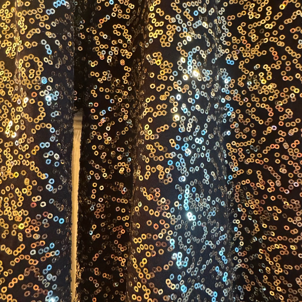 Tahari Black Dress with Gold Accents